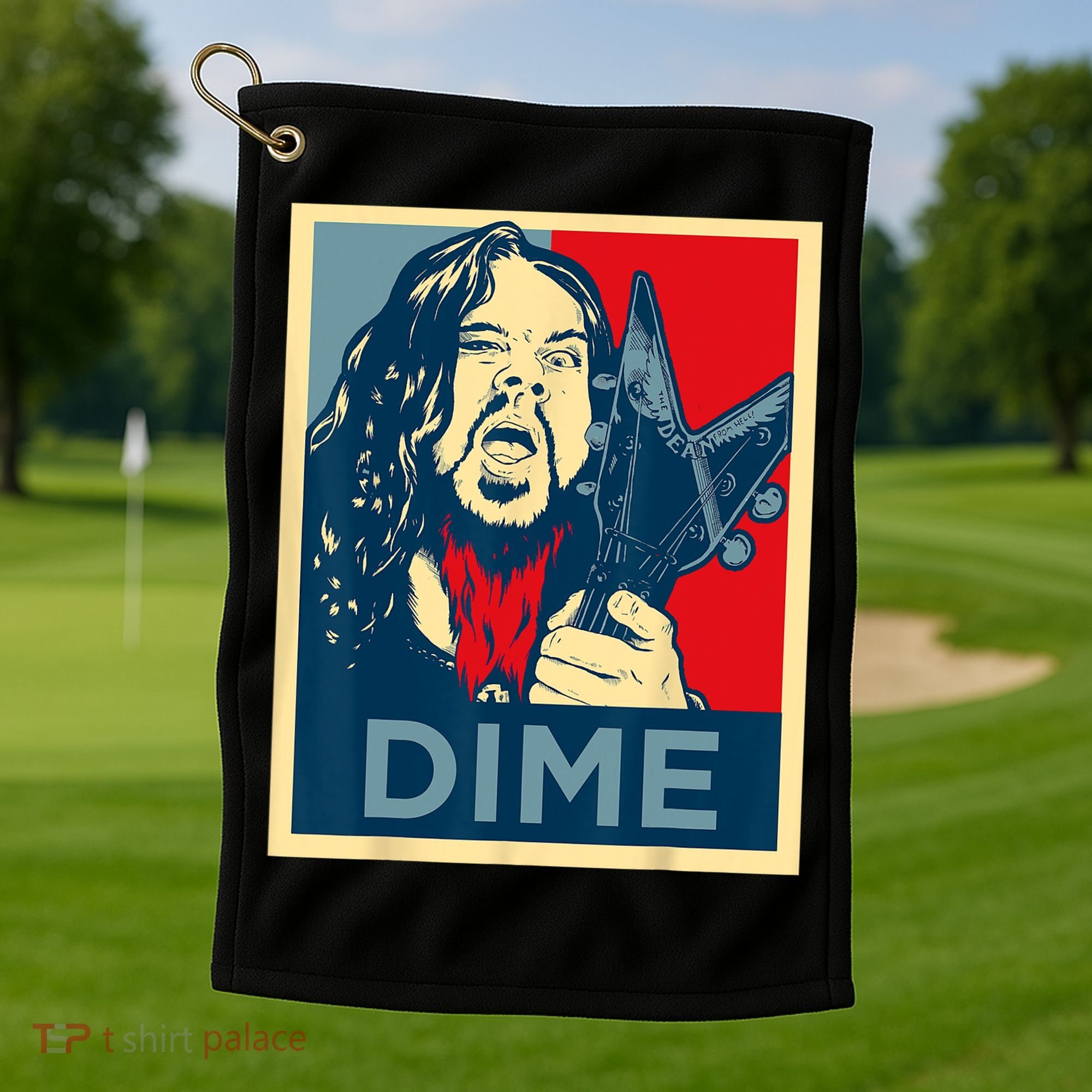 Heavy Metal Hope Poster Dime Dimebag Obama Darrell Guitar Golf Towel