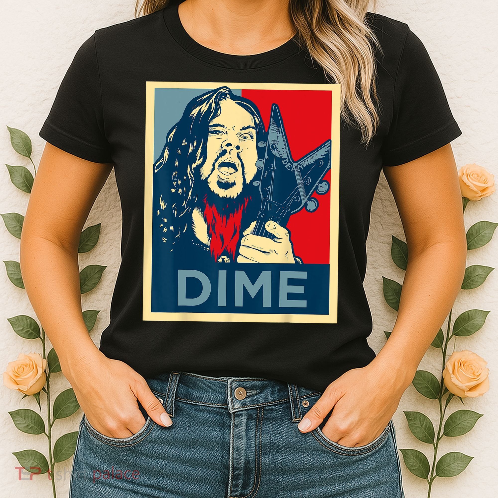 Heavy Metal Hope Poster Dime Dimebag Obama Darrell Guitar Women's T-Shirt