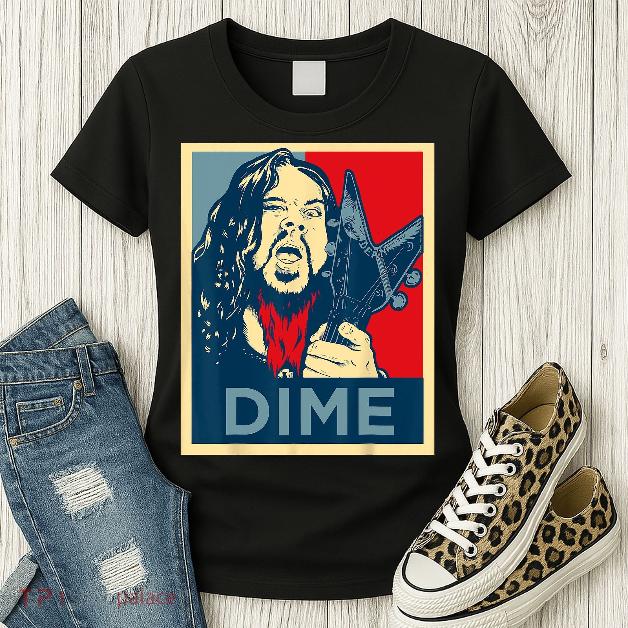 Heavy Metal Hope Poster Dime Dimebag Obama Darrell Guitar Women's T-Shirt