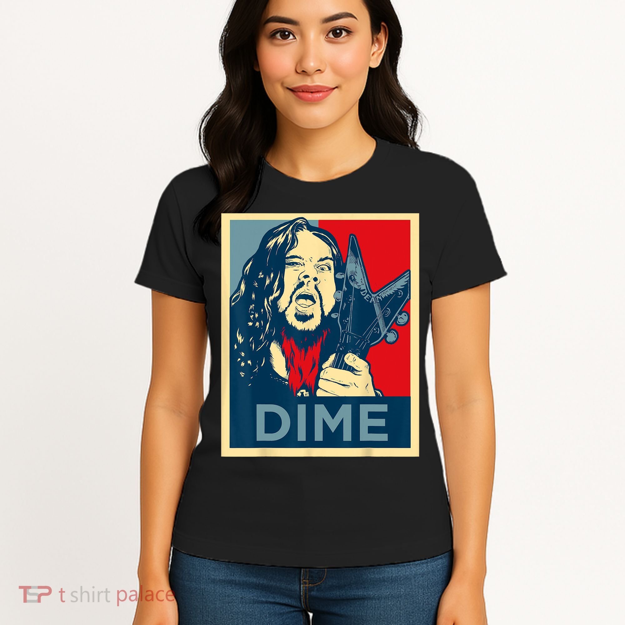Heavy Metal Hope Poster Dime Dimebag Obama Darrell Guitar Women's T-Shirt