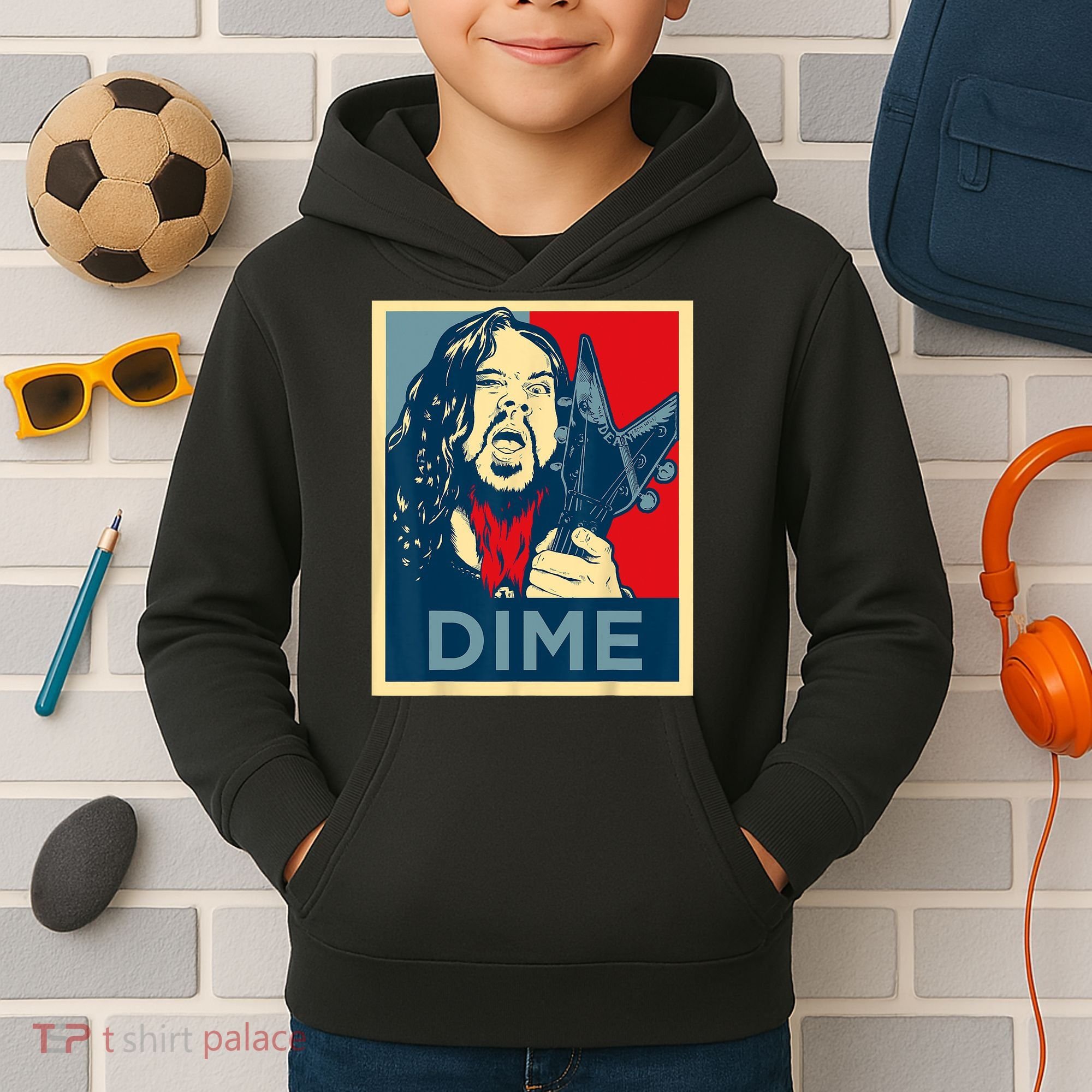 Heavy Metal Hope Poster Dime Dimebag Obama Darrell Guitar Kids Hoodie