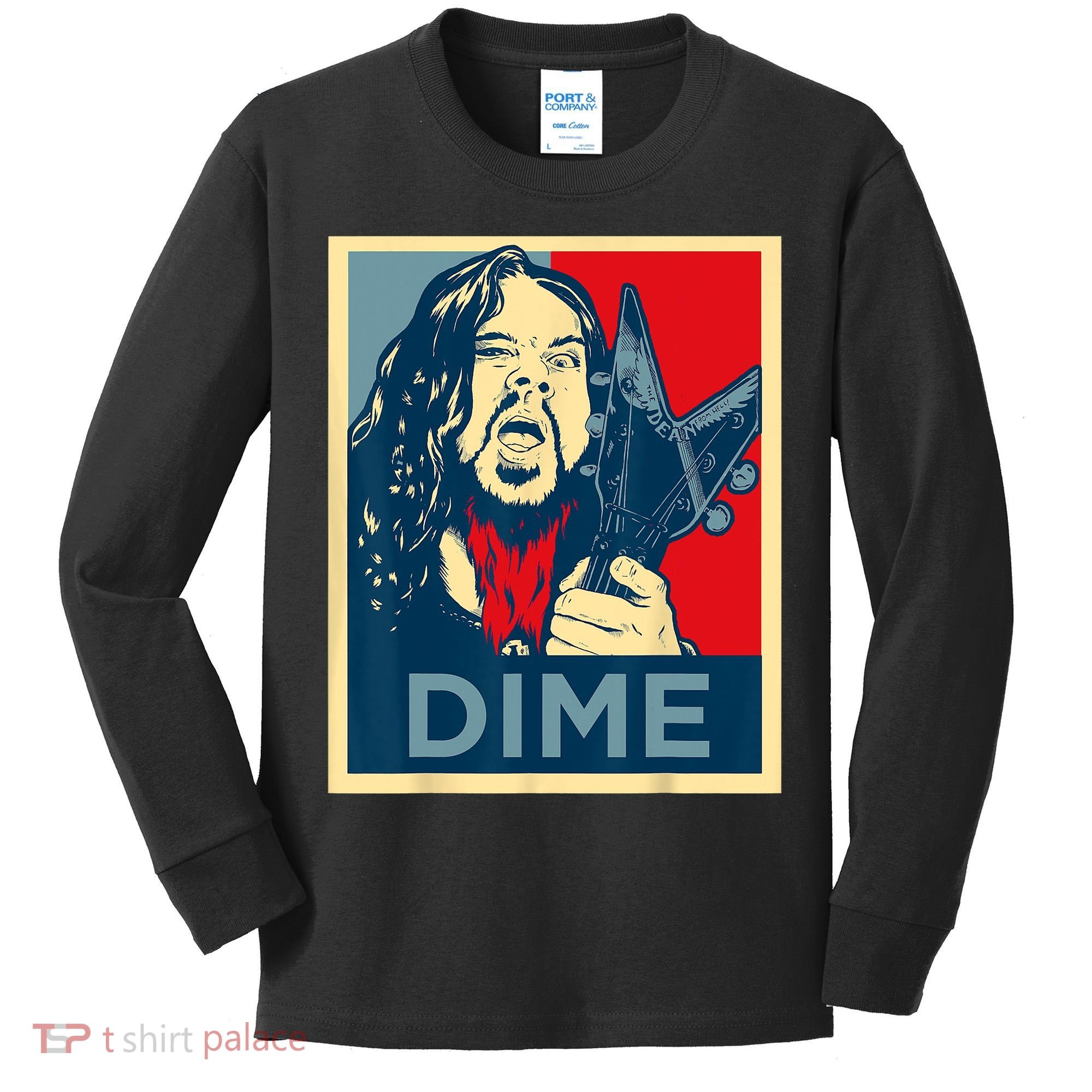 Heavy Metal Hope Poster Dime Dimebag Obama Darrell Guitar Kids Long Sleeve Shirt