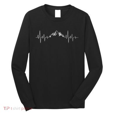 Hiking Mountains Heartbeat Hiker Adventures Long Sleeve Shirt