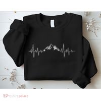 Hiking Mountains Heartbeat Hiker Adventures Sweatshirt thumb 2