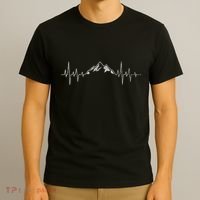Hiking Mountains Heartbeat Hiker Adventures T-Shirt thumb 3