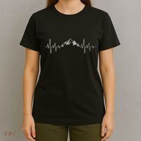 Hiking Mountains Heartbeat Hiker Adventures T-Shirt thumb 4