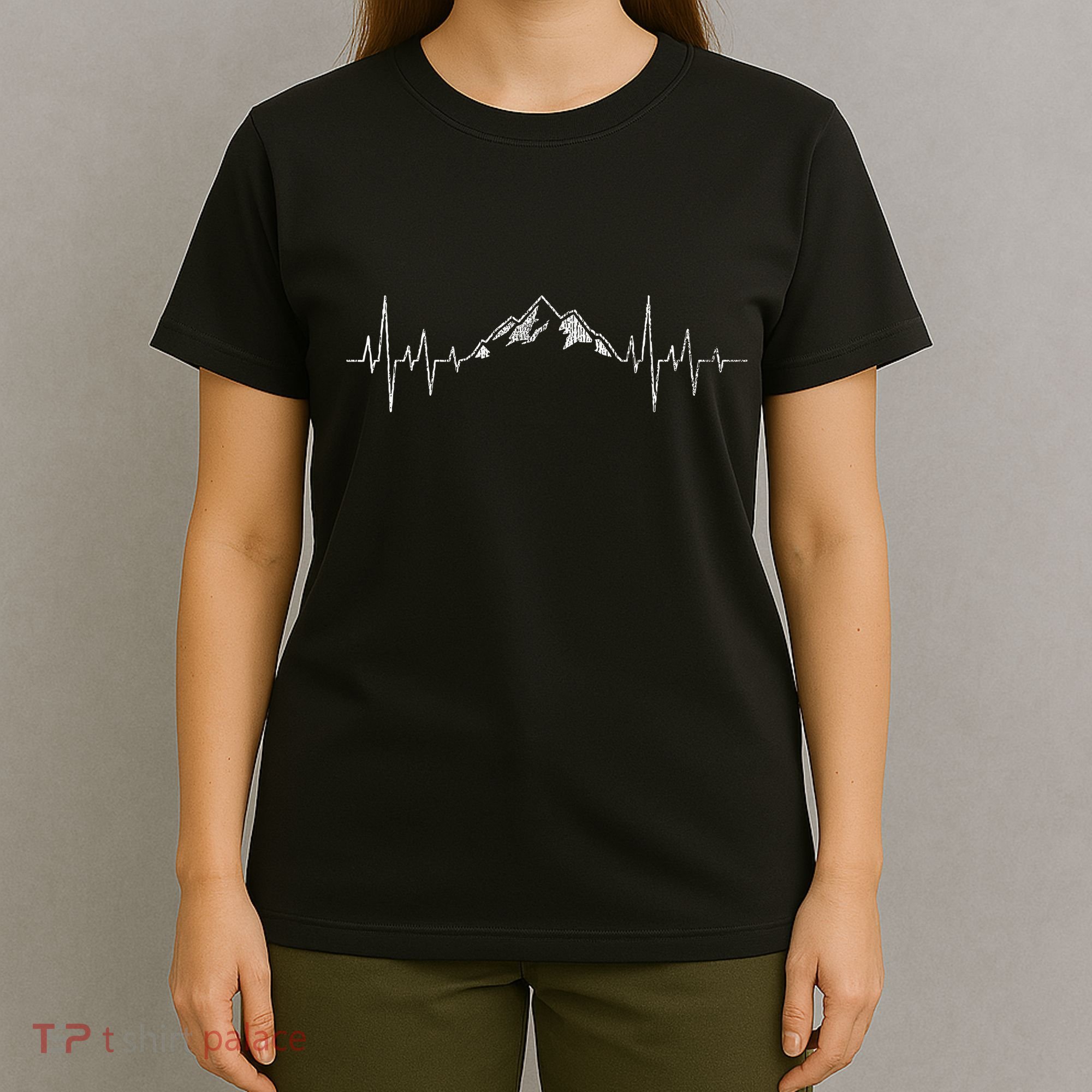 Hiking Mountains Heartbeat Hiker Adventures T-Shirt