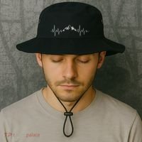 Hiking Mountains Heartbeat Hiker Adventures Bucket Hat thumb 2