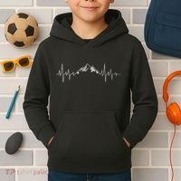 Hiking Mountains Heartbeat Hiker Adventures Kids Hoodie thumb 2