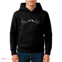 Hiking Mountains Heartbeat Hiker Adventures Kids Hoodie thumb 4