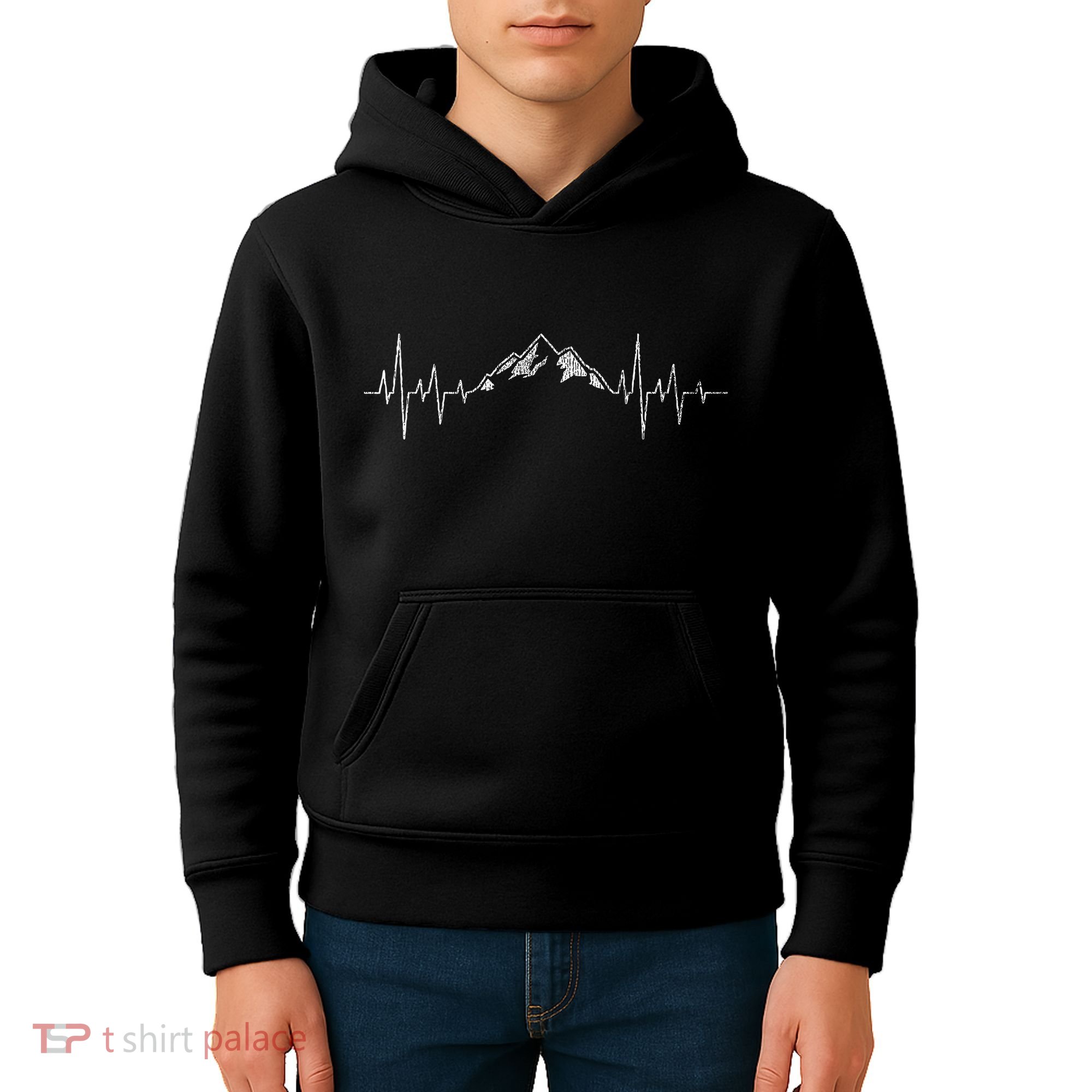 Hiking Mountains Heartbeat Hiker Adventures Kids Hoodie
