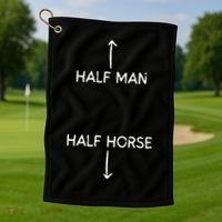 Half Man Half Horse Funny Golf Towel thumb 1