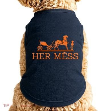 Her Mess Horse Carriage Funny Doggie Tank
