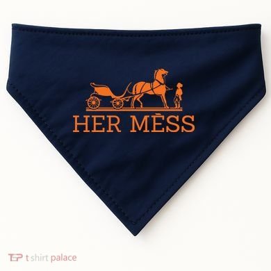 Her Mess Horse Carriage Funny USA-Made Doggie Bandana