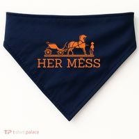 Her Mess Horse Carriage Funny USA-Made Doggie Bandana thumb 0