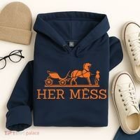 Her Mess Horse Carriage Funny Hoodie thumb 4
