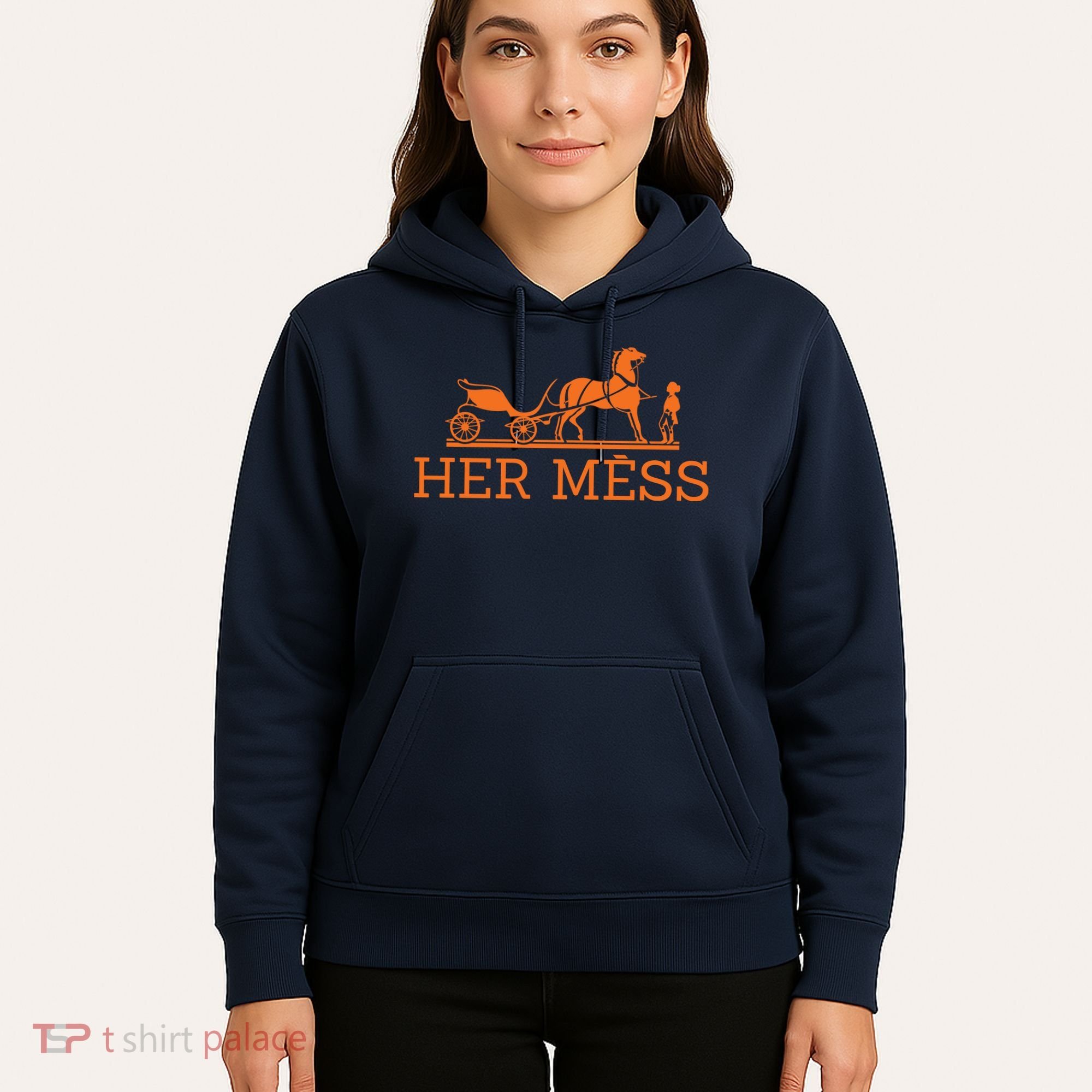 Her Mess Horse Carriage Funny Hoodie
