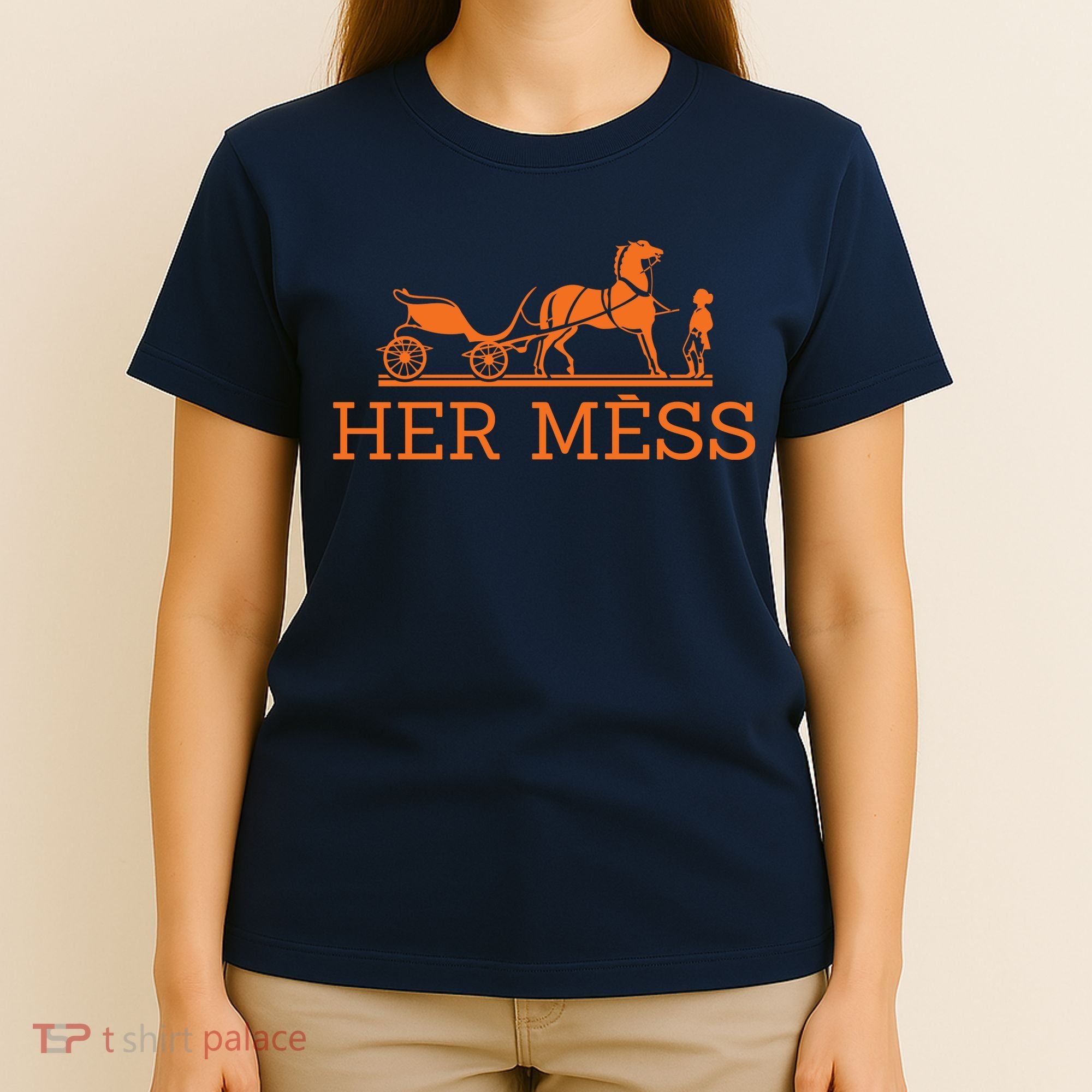 Her Mess Horse Carriage Funny T-Shirt