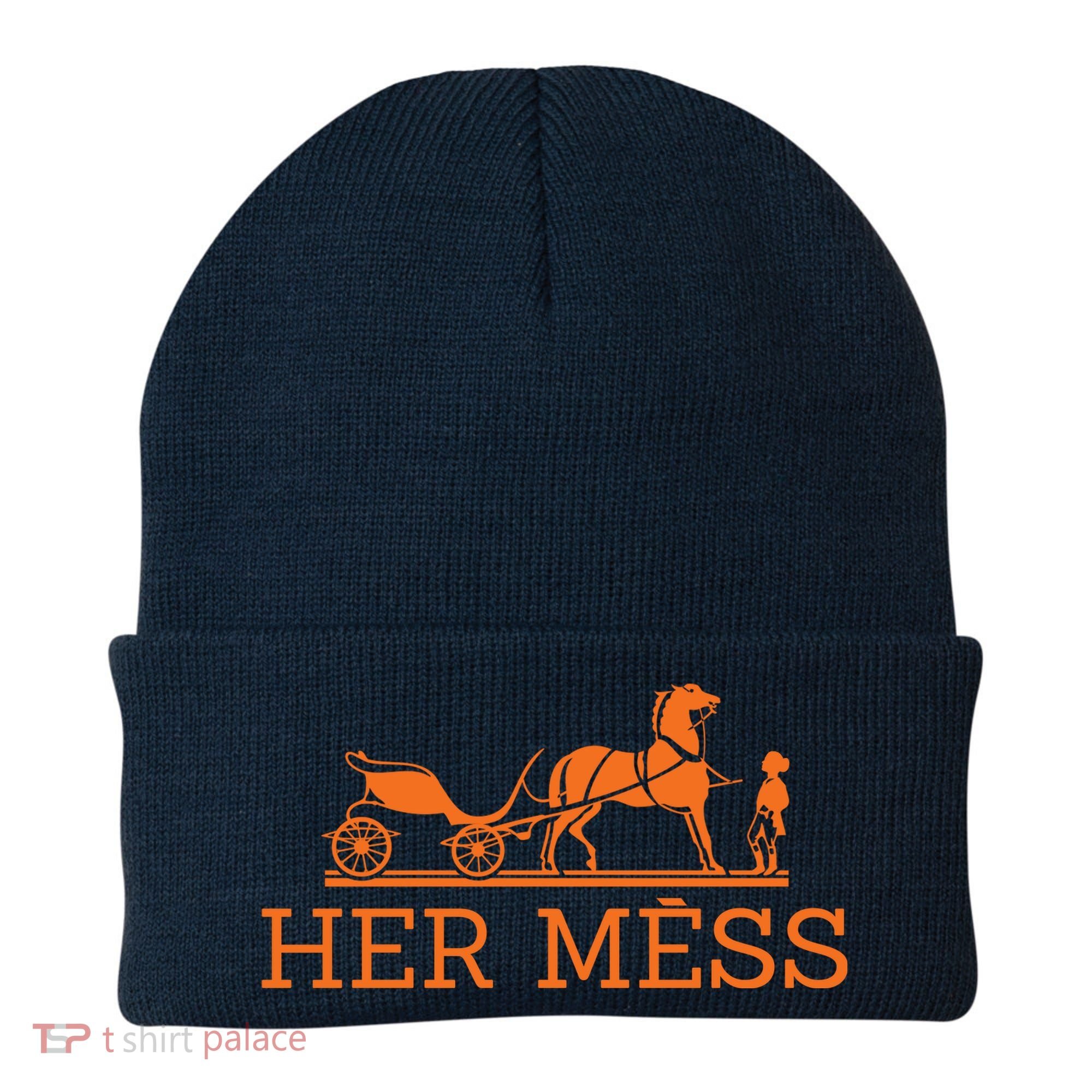 Her Mess Horse Carriage Funny Beanie
