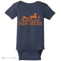 Her Mess Horse Carriage Funny Baby Bodysuit thumb 0