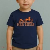 Her Mess Horse Carriage Funny Toddler T-Shirt thumb 2