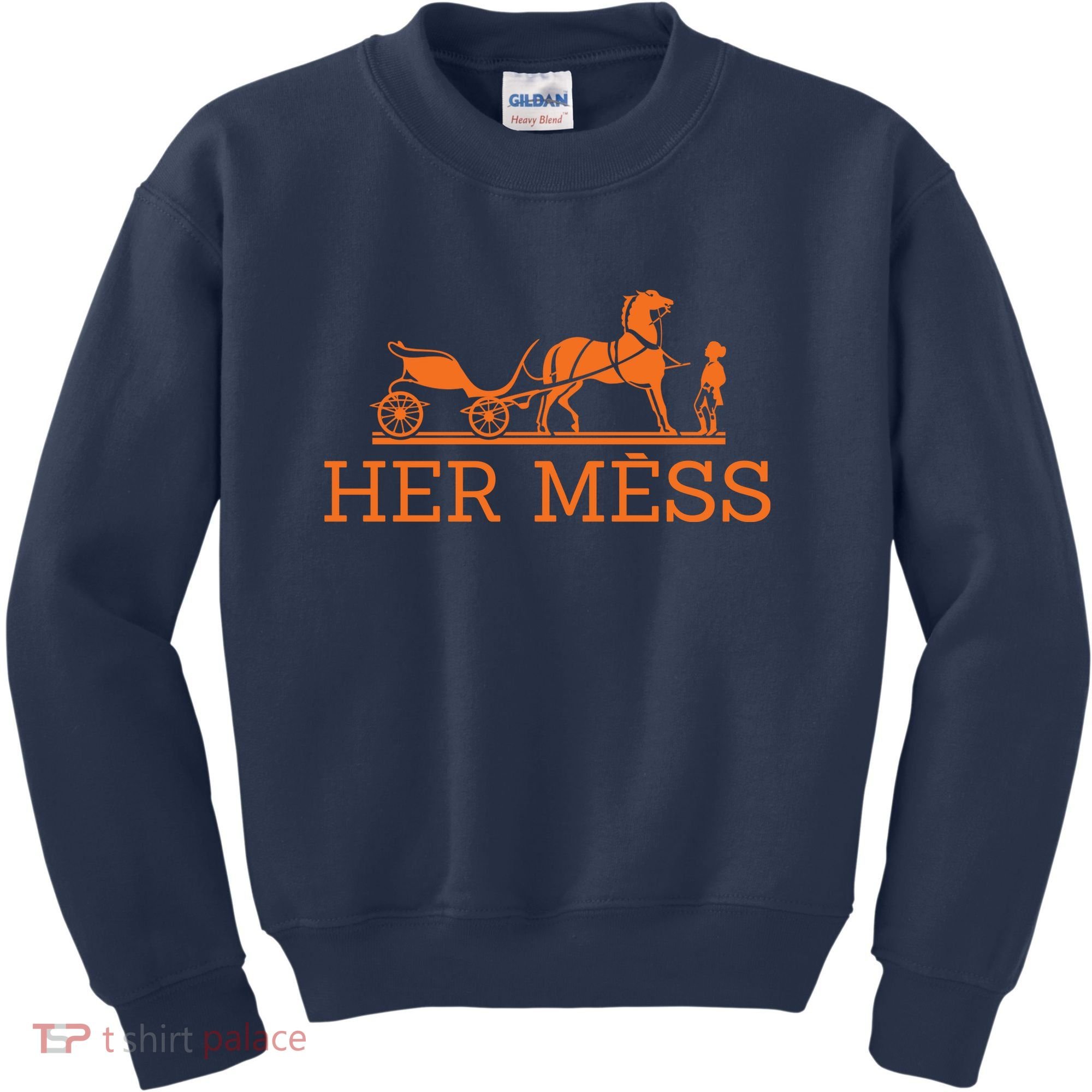 Her Mess Horse Carriage Funny Kids Sweatshirt