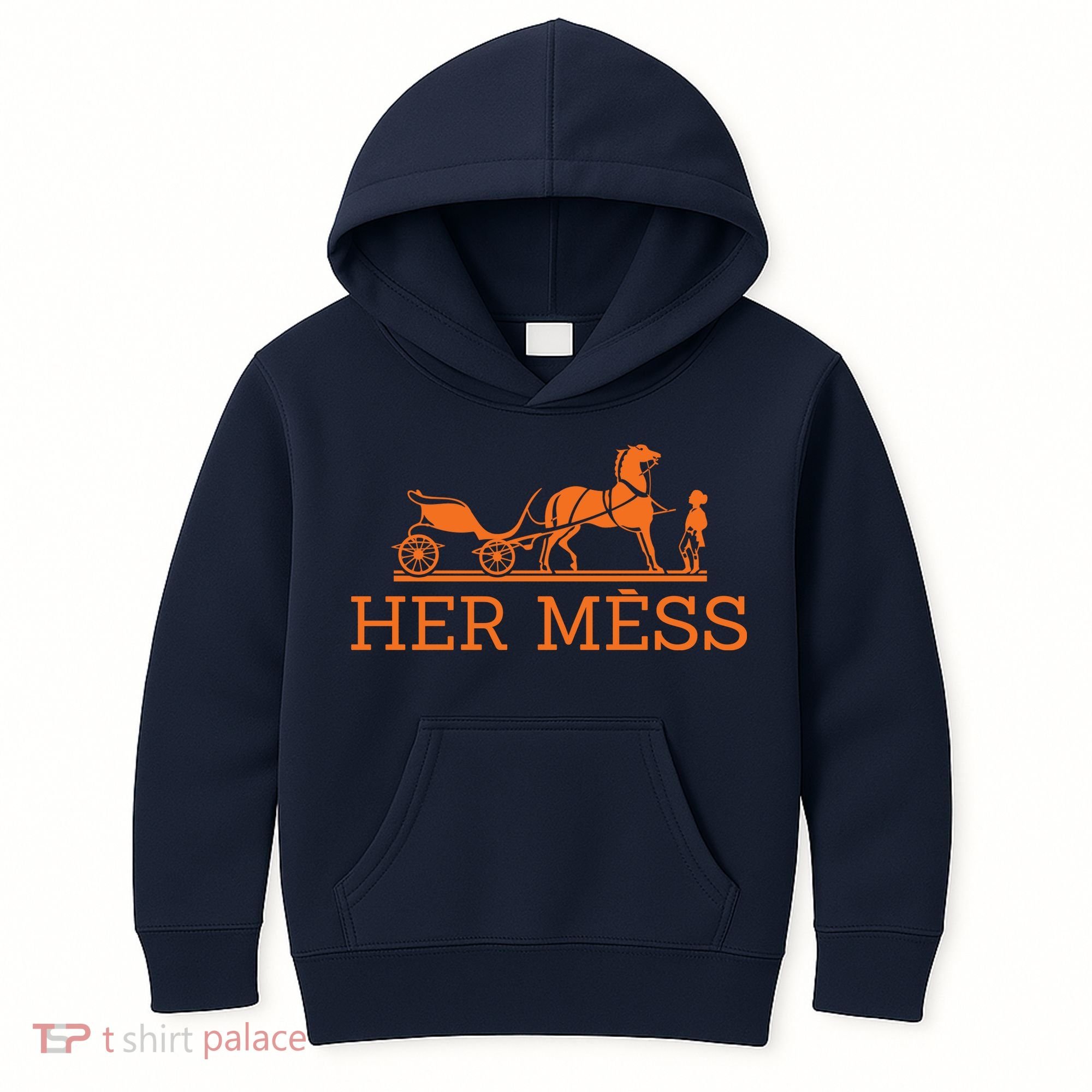 Her Mess Horse Carriage Funny Kids Hoodie