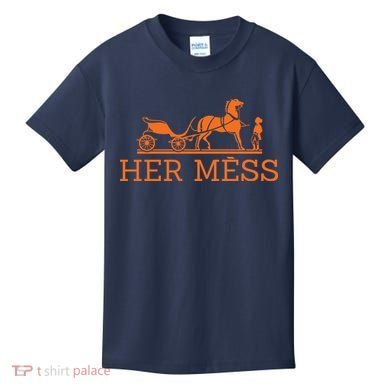 Her Mess Horse Carriage Funny Kids T-Shirt