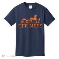Her Mess Horse Carriage Funny Kids T-Shirt thumb 0