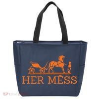 Her Mess Horse Carriage Funny Tote Bag thumb 0
