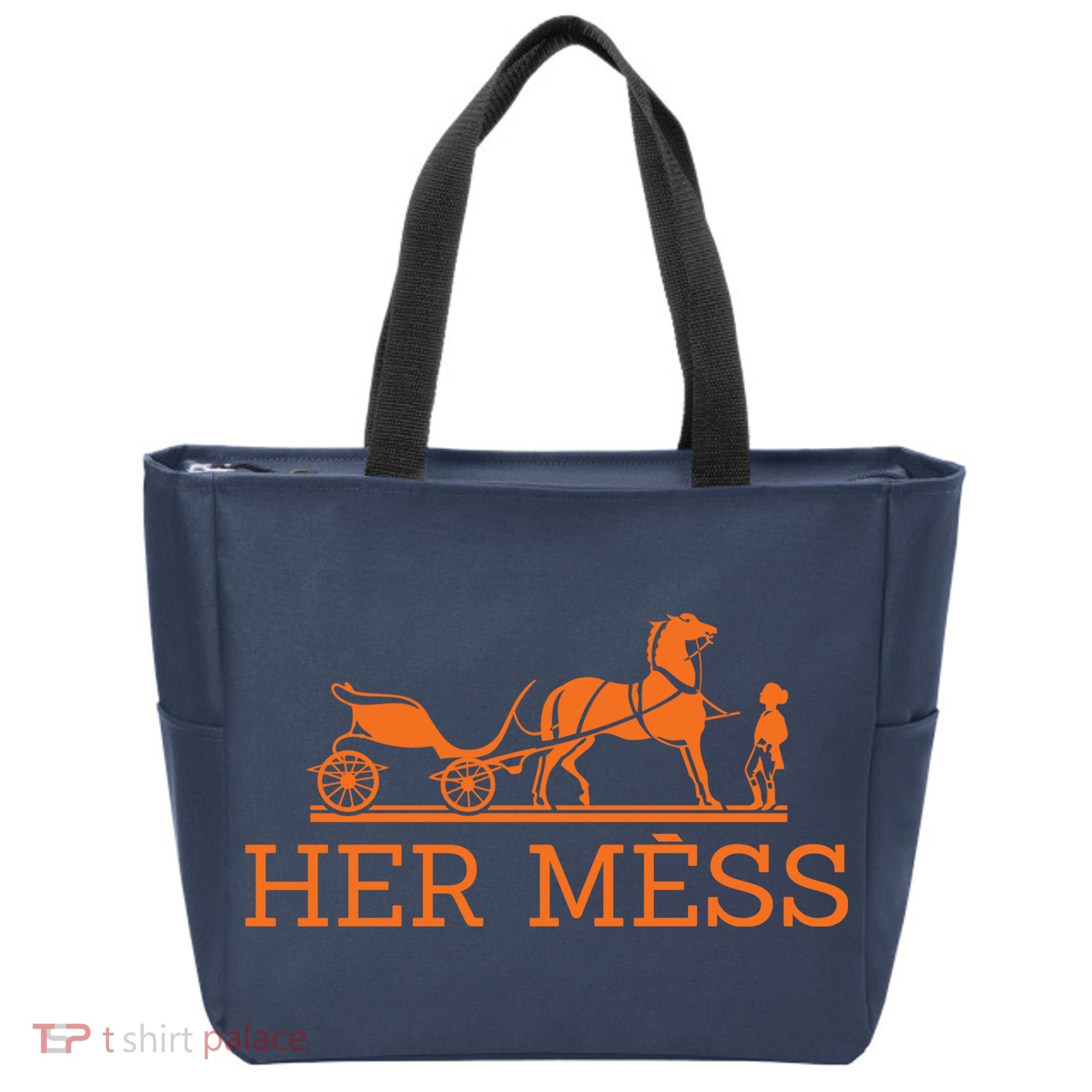 Her Mess Horse Carriage Funny Tote Bag