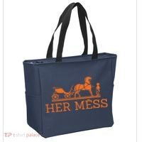 Her Mess Horse Carriage Funny Tote Bag thumb 2