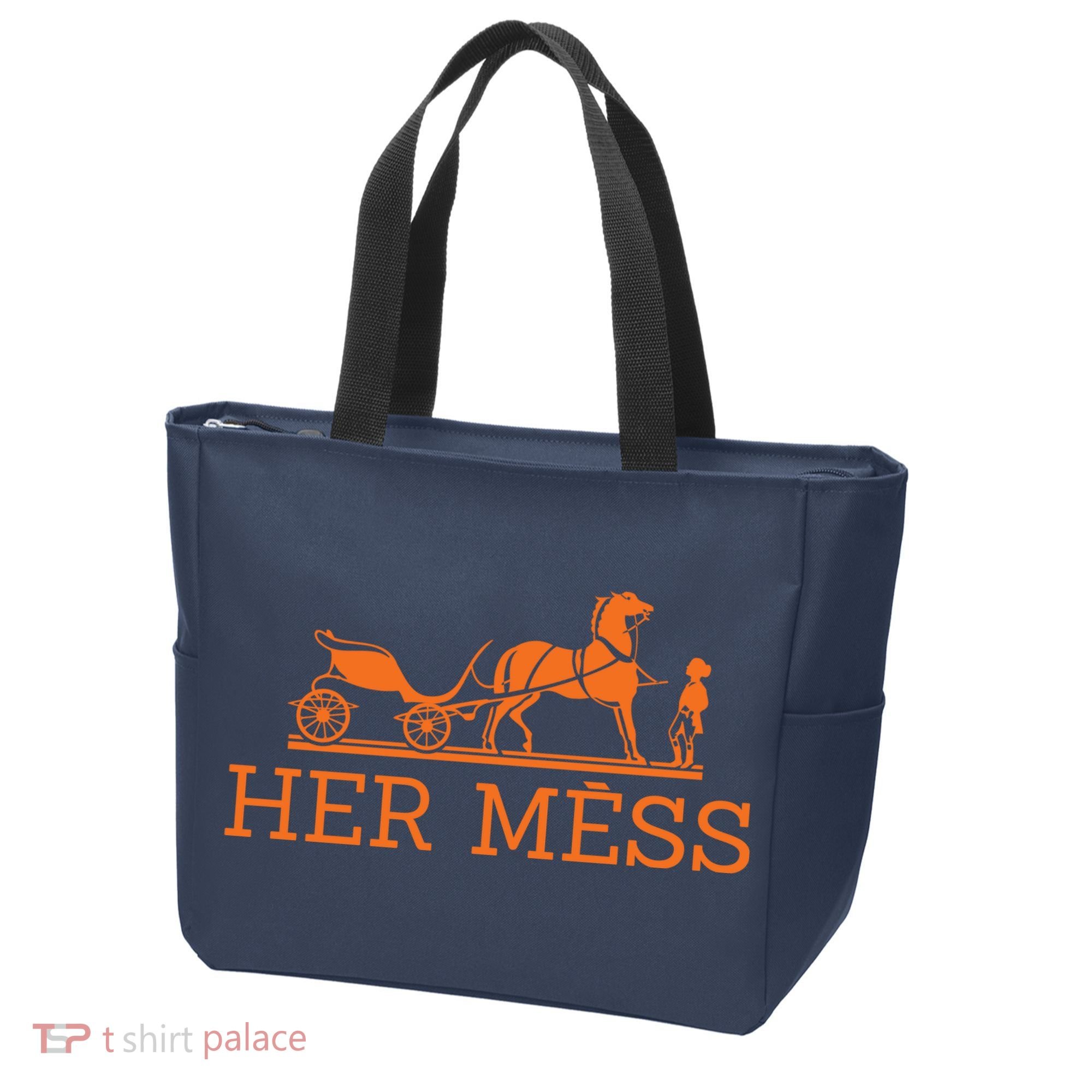 Her Mess Horse Carriage Funny Tote Bag