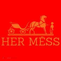 Her Mess Horse Carriage Funny Santa Hat thumb 1