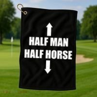Half Man Half Horse Funny Golf Towel thumb 1