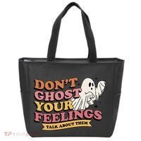 Halloween Mental Health Dont Ghost Your Feelings Tote Bag thumb 0