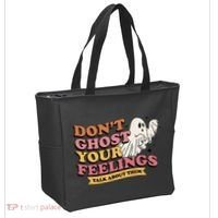 Halloween Mental Health Dont Ghost Your Feelings Tote Bag thumb 2