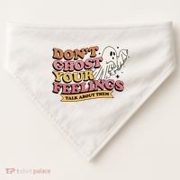 Halloween Mental Health Dont Ghost Your Feelings USA-Made Doggie Bandana thumb 0