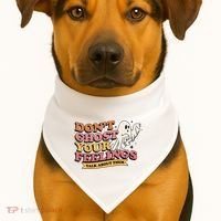 Halloween Mental Health Dont Ghost Your Feelings USA-Made Doggie Bandana thumb 1
