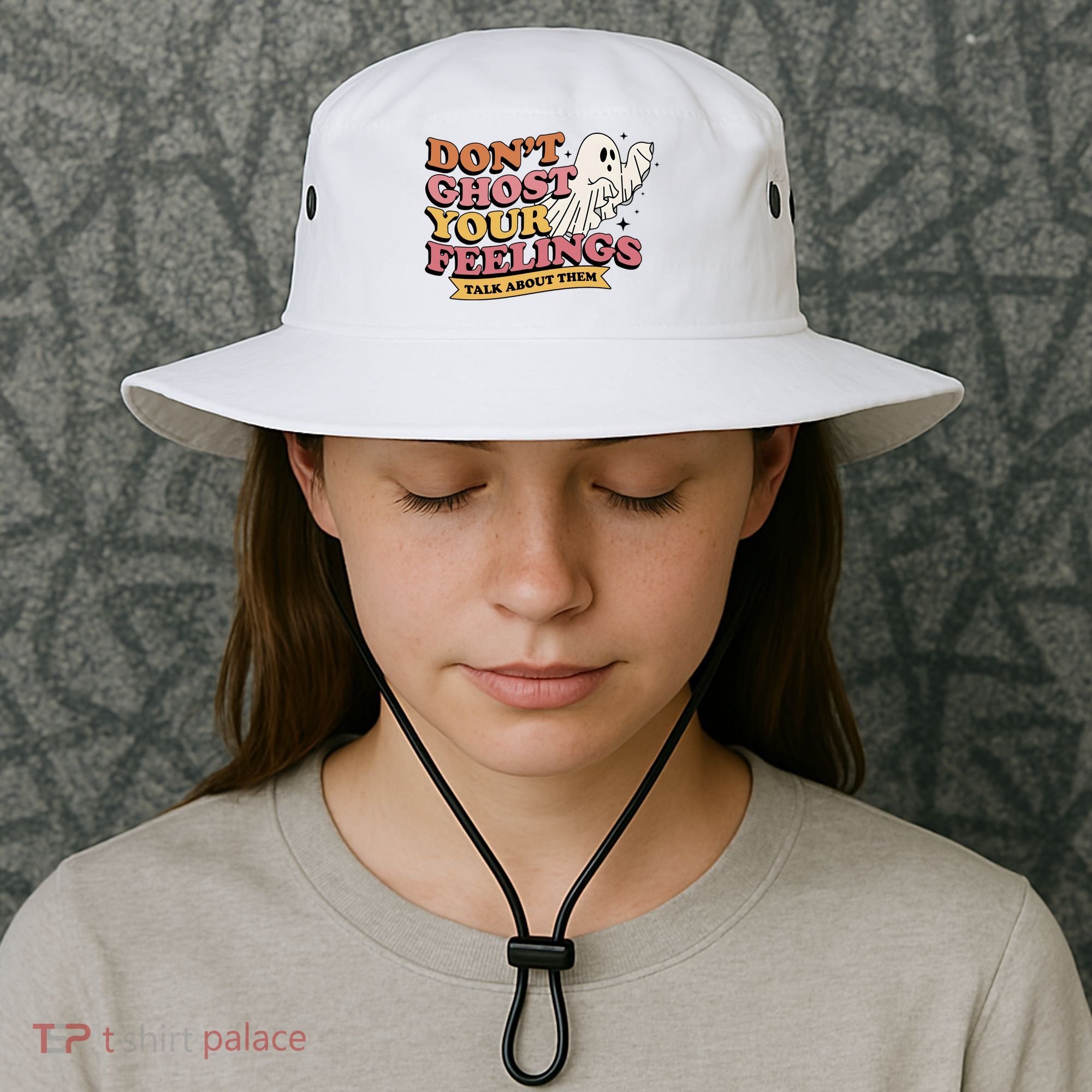 Halloween Mental Health Dont Ghost Your Feelings Bucket Hat