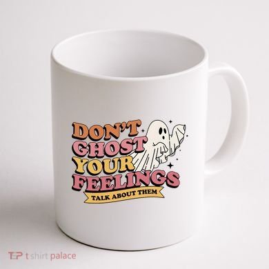Halloween Mental Health Dont Ghost Your Feelings Coffee Mug back