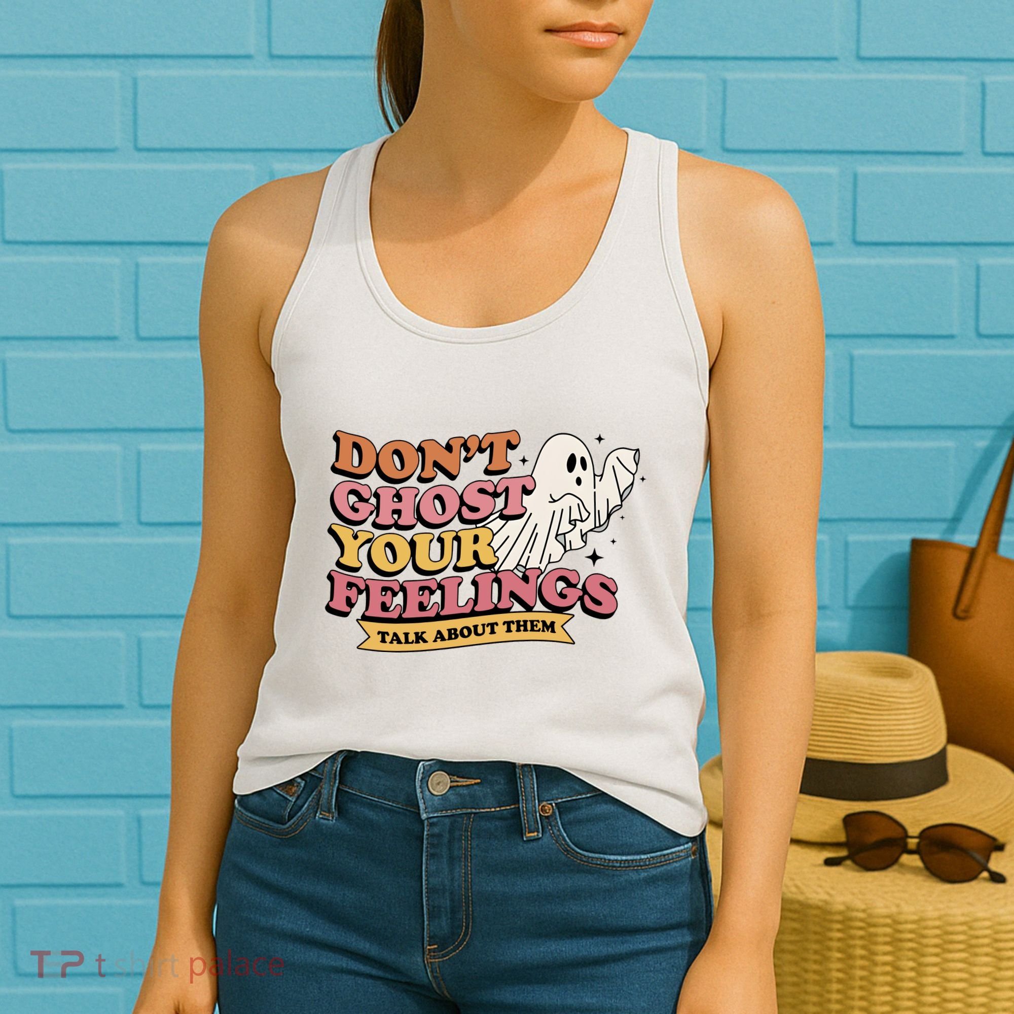 Halloween Mental Health Dont Ghost Your Feelings Women's Tank Top