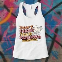 Halloween Mental Health Dont Ghost Your Feelings Women's Tank Top thumb 3