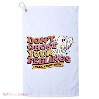 Halloween Mental Health Dont Ghost Your Feelings Golf Towel thumb 0