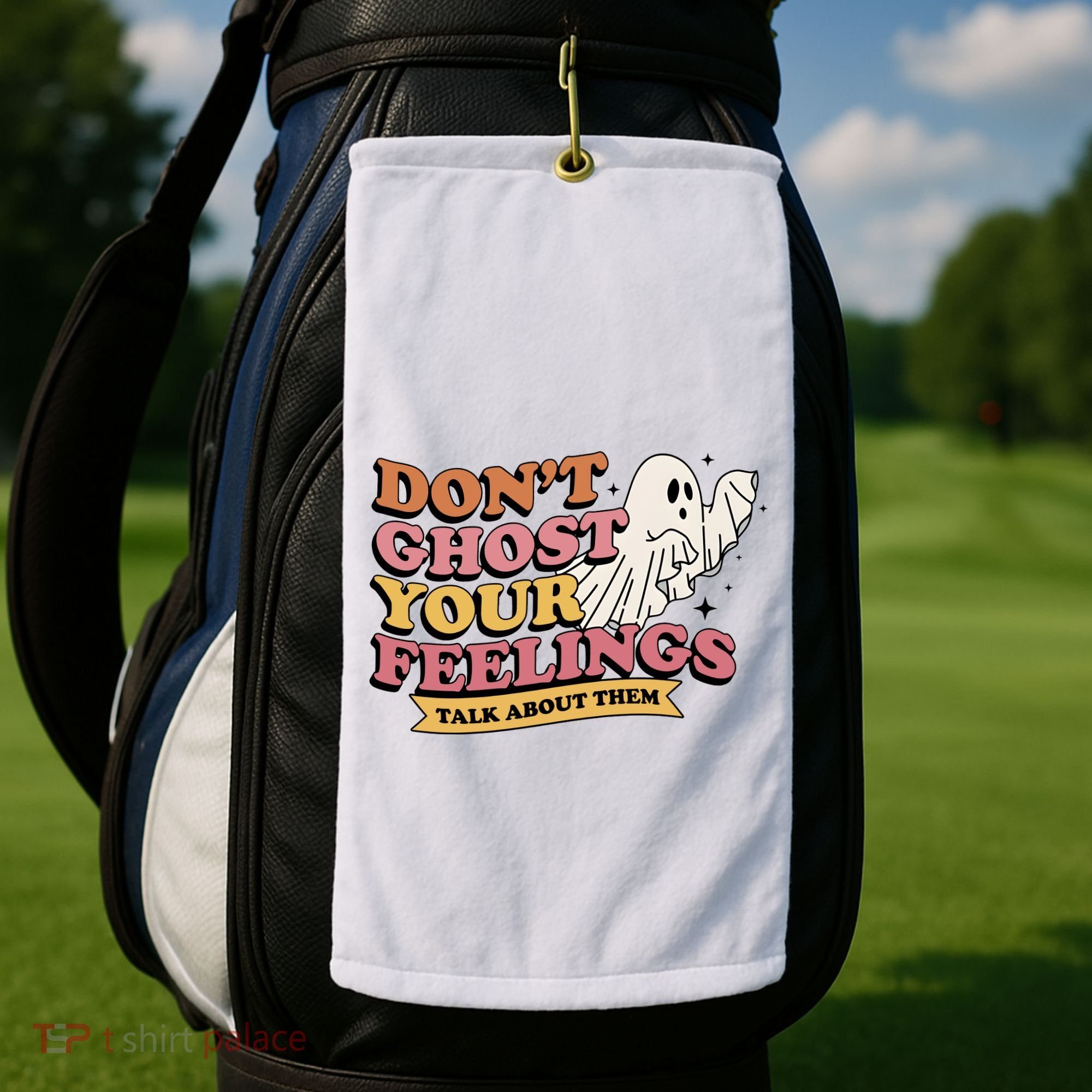 Halloween Mental Health Dont Ghost Your Feelings Golf Towel