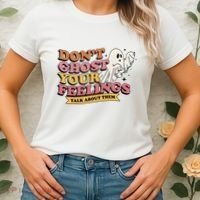 Halloween Mental Health Dont Ghost Your Feelings Women's T-Shirt thumb 2