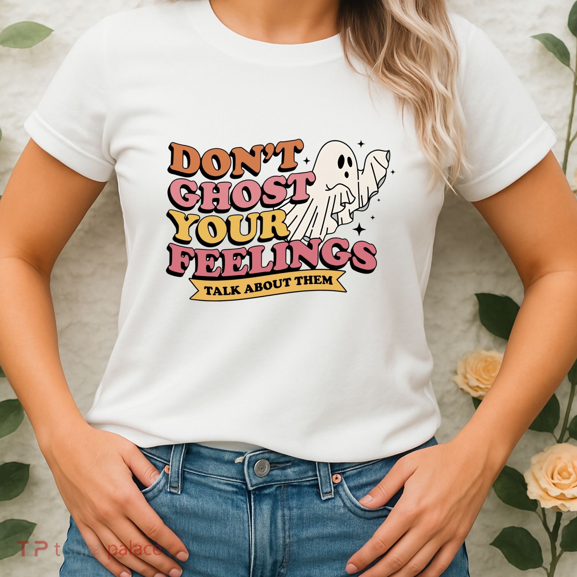Halloween Mental Health Dont Ghost Your Feelings Women's T-Shirt