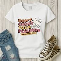Halloween Mental Health Dont Ghost Your Feelings Women's T-Shirt thumb 3