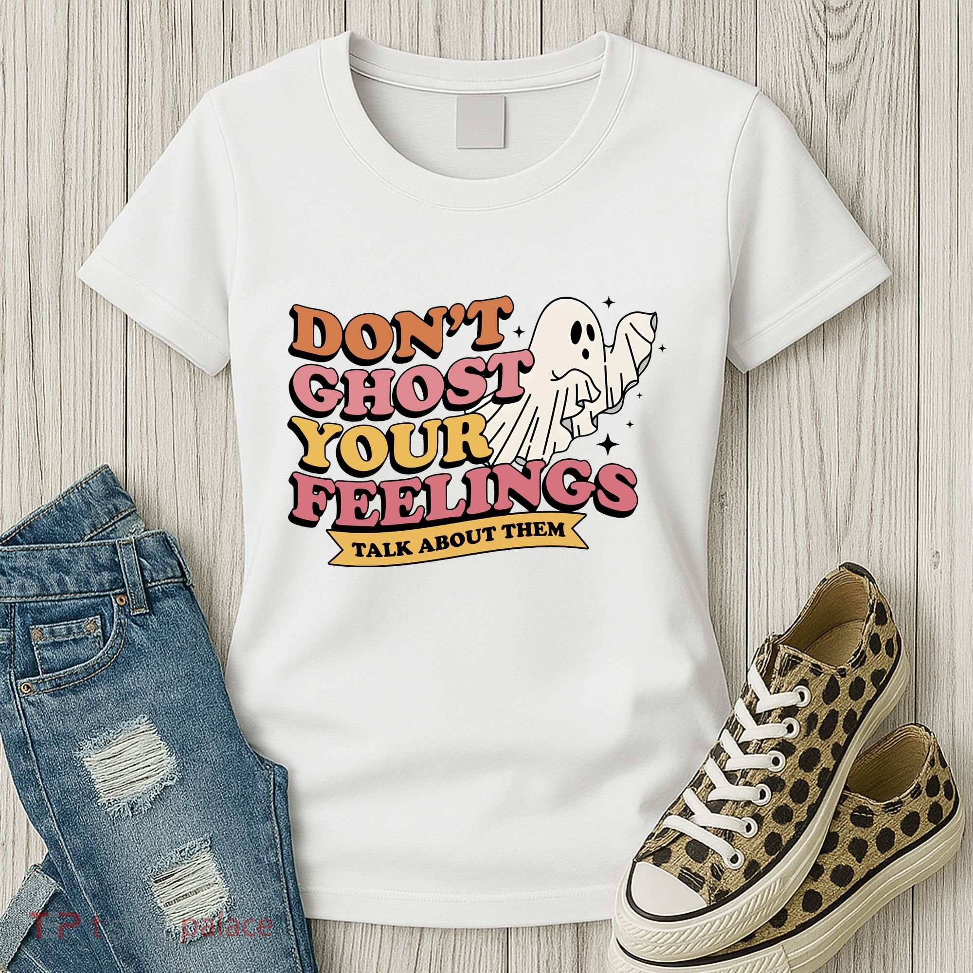Halloween Mental Health Dont Ghost Your Feelings Women's T-Shirt