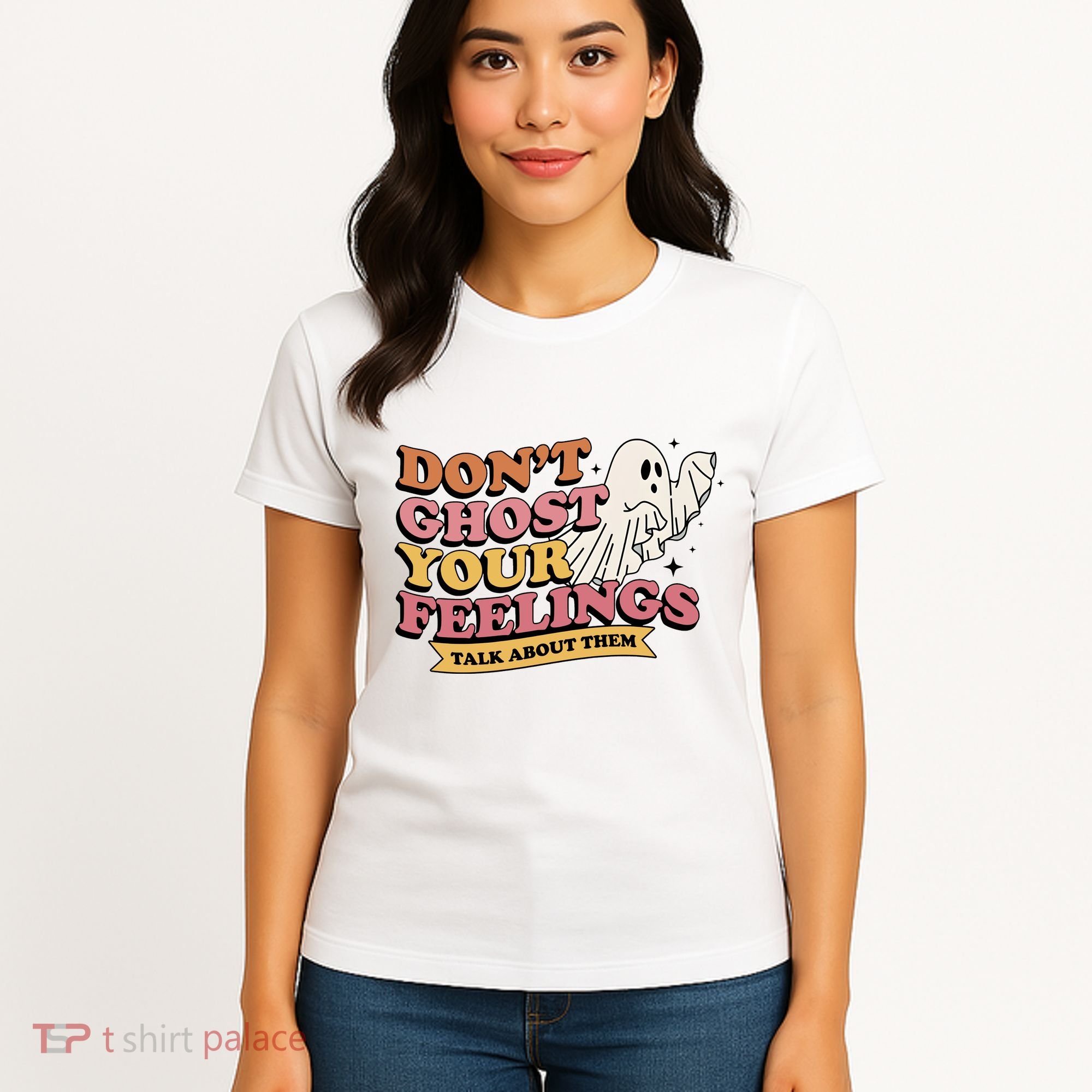 Halloween Mental Health Dont Ghost Your Feelings Women's T-Shirt